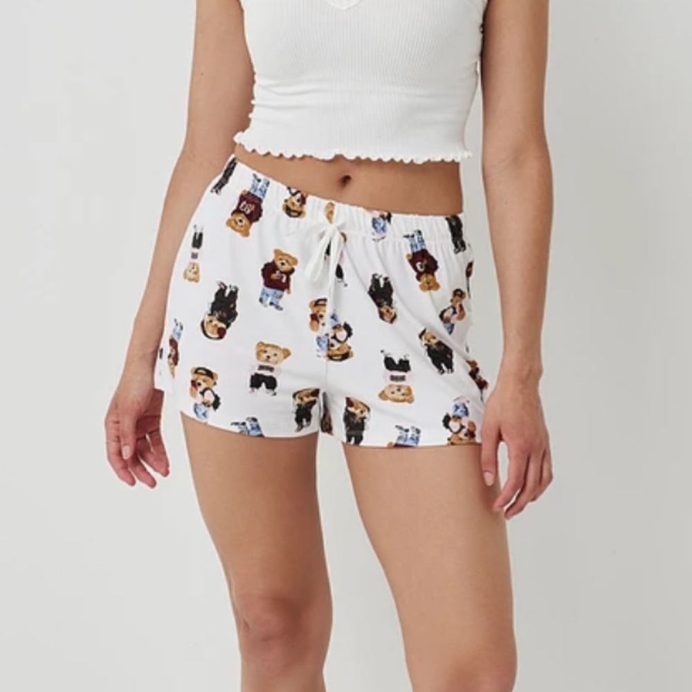 2/$15 🍓 Women's White Teddy Bear Print Shorts